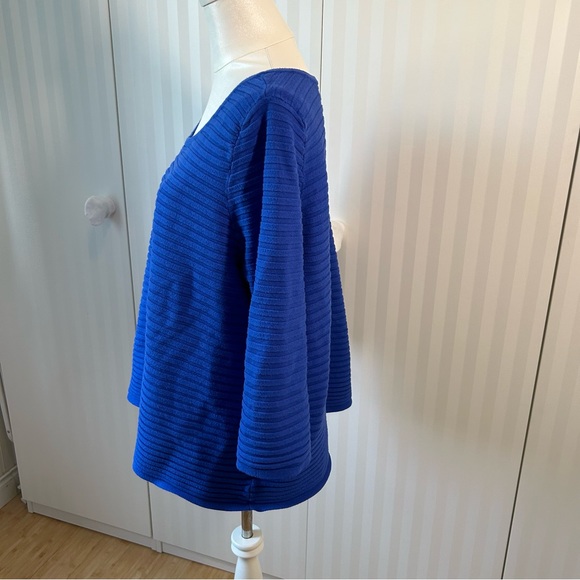 Lane Bryant cobalt blue soft ribbed sweater back button closure Size 22/24 - Picture 3 of 8